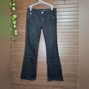 WHBM Modern Flare Mid-rise Jeweled Women's Black Jeans Size 2 Regular